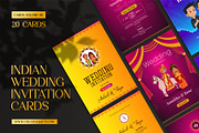 Indian Wedding Invitation Card Set, an Invitation Template by Creative Hatti (Thumbnail 1 of 6)