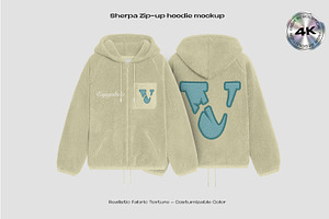 Sherpa zip-up hoodie mockup, a Hoody Mockup by Voyage Studio