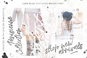 Lush Blue Textured Brush Script Font, a Script Font by Pink Coffie (Thumbnail 5 of 11)