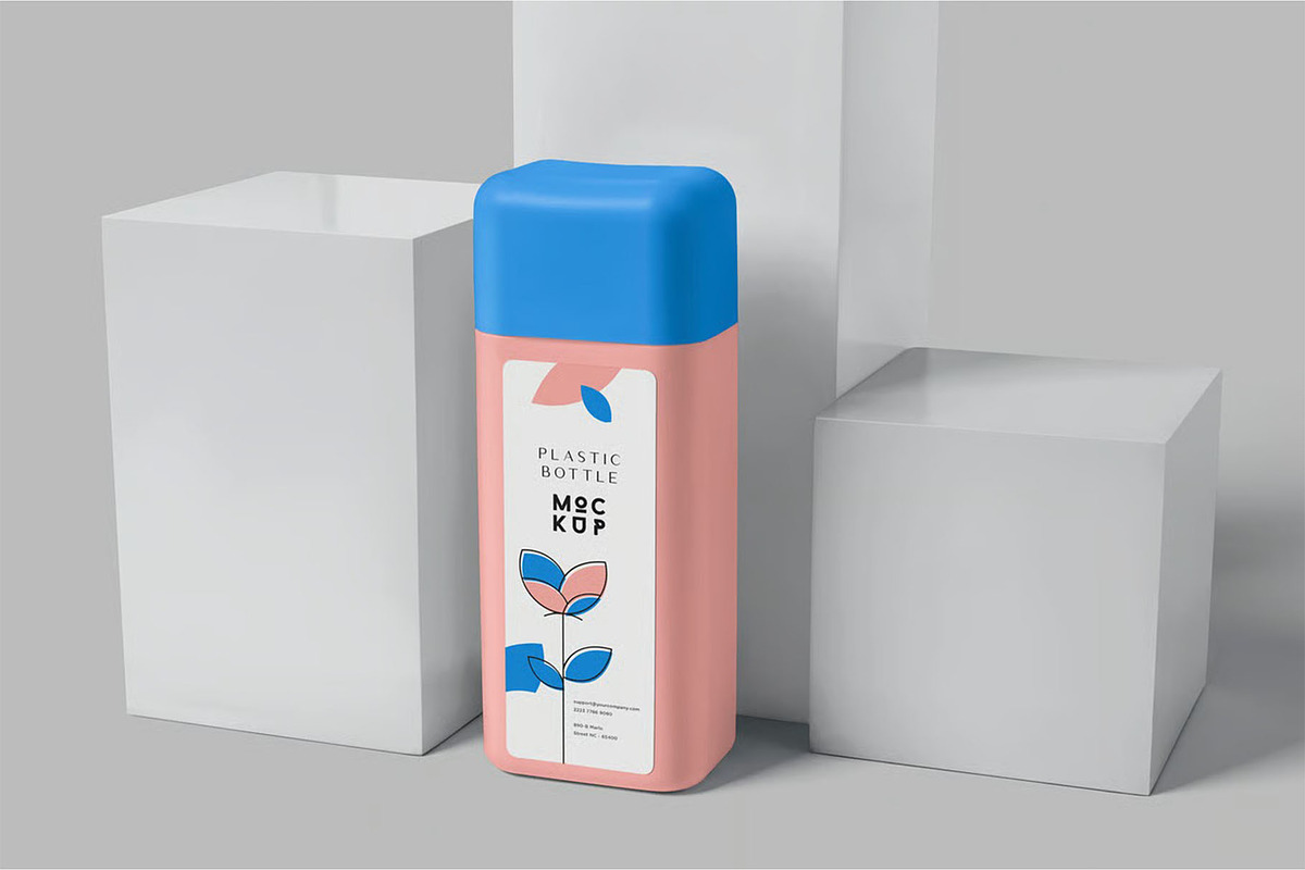 Rectangular Plastic Bottle Mockups, a Product Mockup by megostudi0 (Photo 4 of 7)