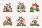 Beach House Clipart Bundle, an Illustration by CreationArt (Thumbnail 2 of 7)
