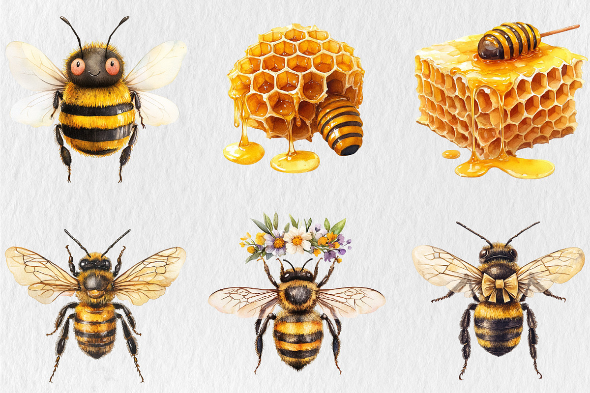 Little Honeybee Clipart, an Animal Illustration by Rose Art (Photo 4 of 4)