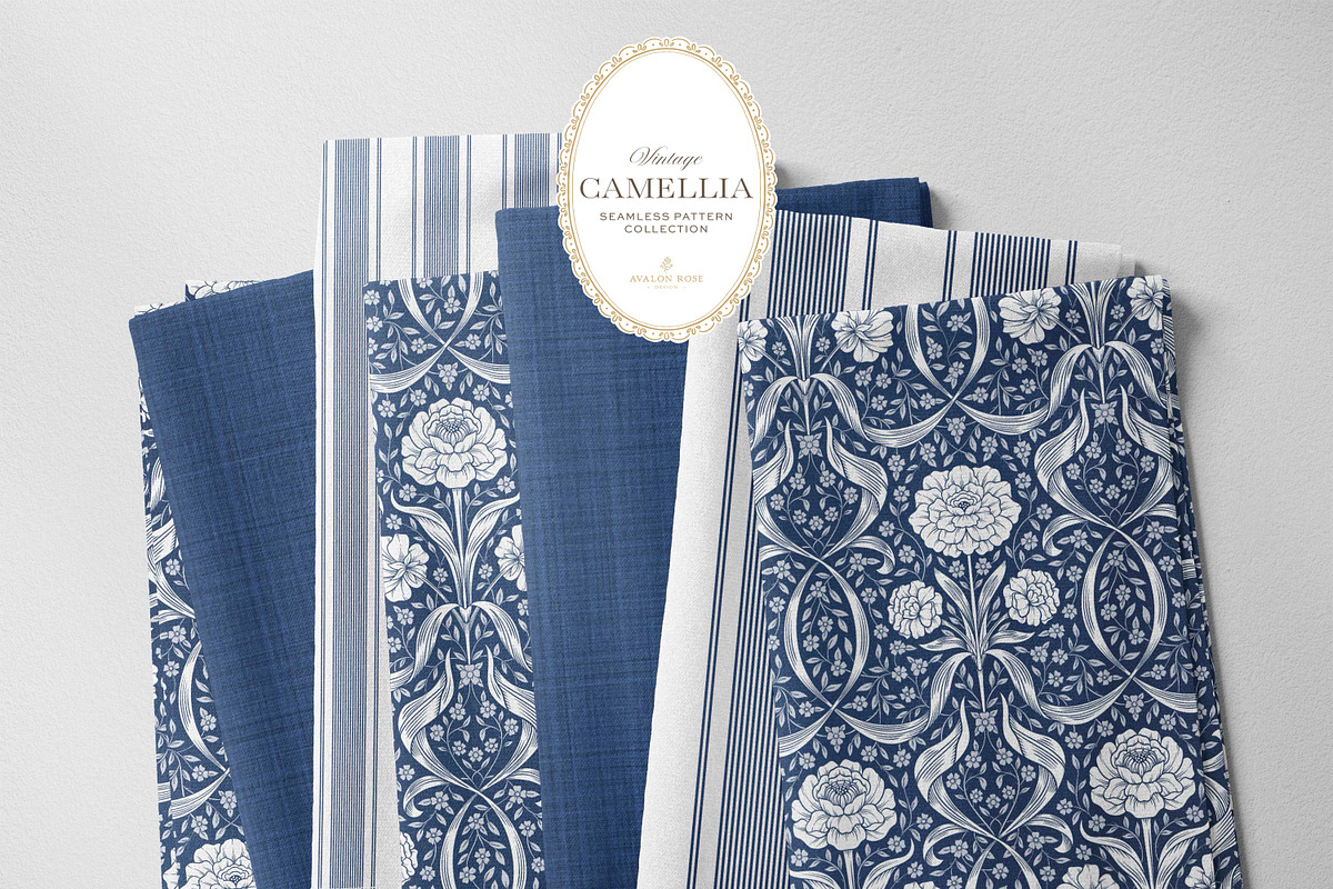 Arts & Crafts Floral Patterns Cobalt, a Pattern Graphic by Eclectic Anthology (Photo 3 of 10)