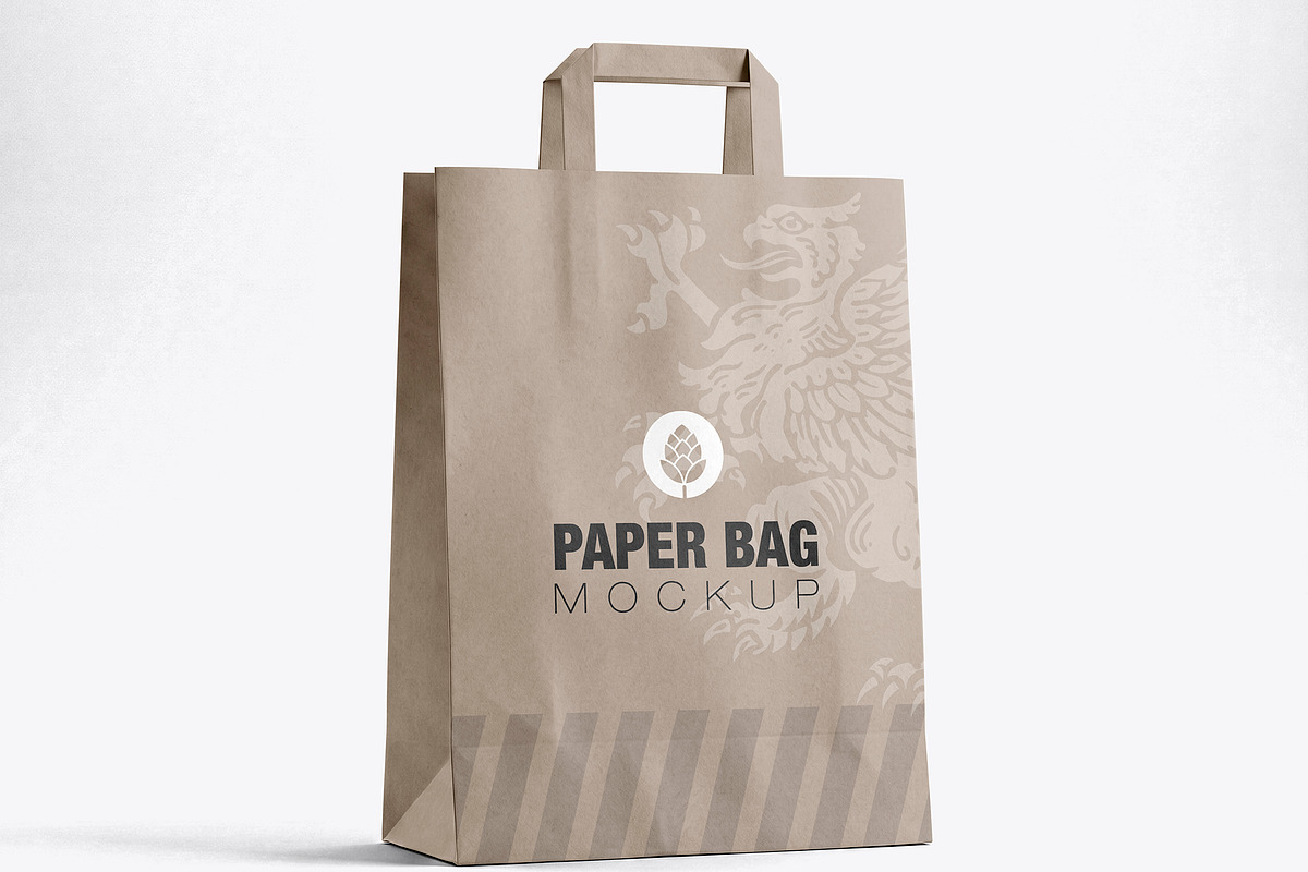 Paper Shopping Bag Mockup Isolated, an Advertising Mockup by OneVectorStock (Photo 1 of 3)