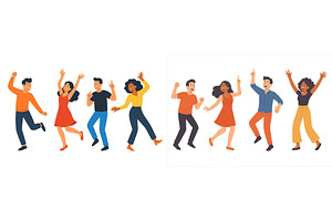 Group of friends joyfully dancing, a Person Illustration by ZinetroN