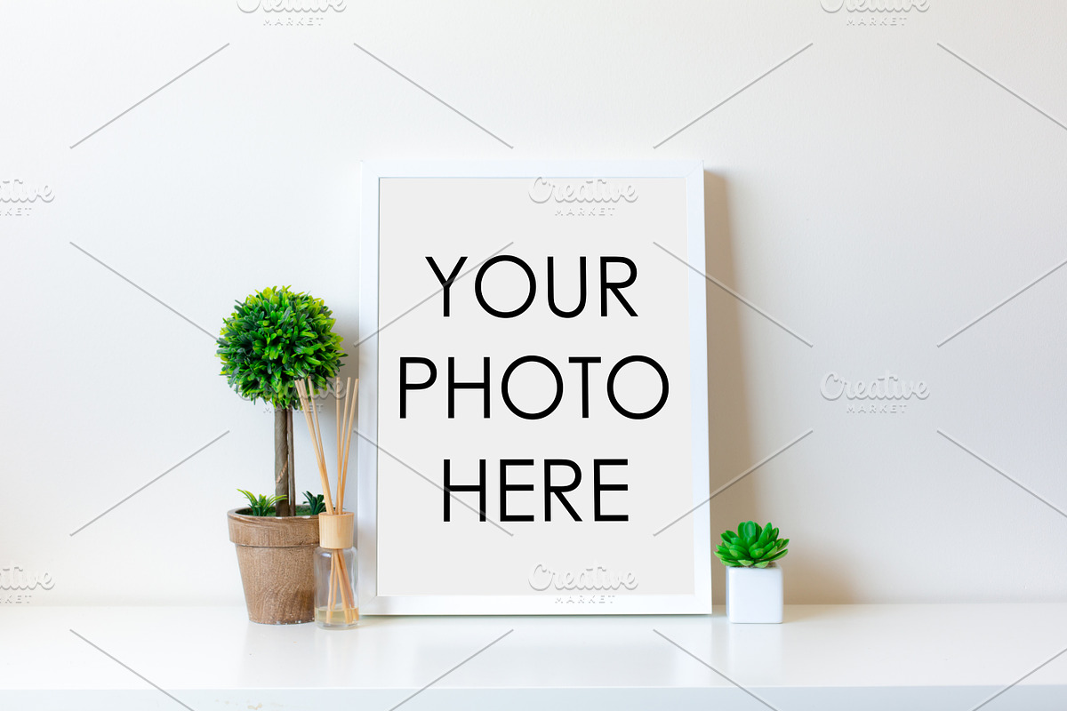 White Frame With Topiary & Plants, a Print Template by F R A M E D // SUPPLY CO.