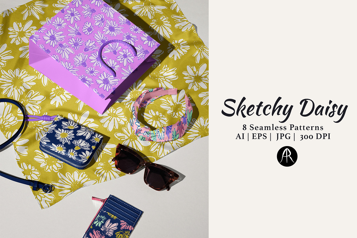Sketchy Daisy Naive Floral Patterns, a Pattern Graphic by Rose Design (Photo 4 of 9)