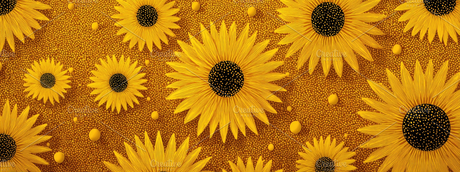 Golden Sunflower Pattern Background for Summer Floral Design, a Nature Photo by José Manuel Gelpi