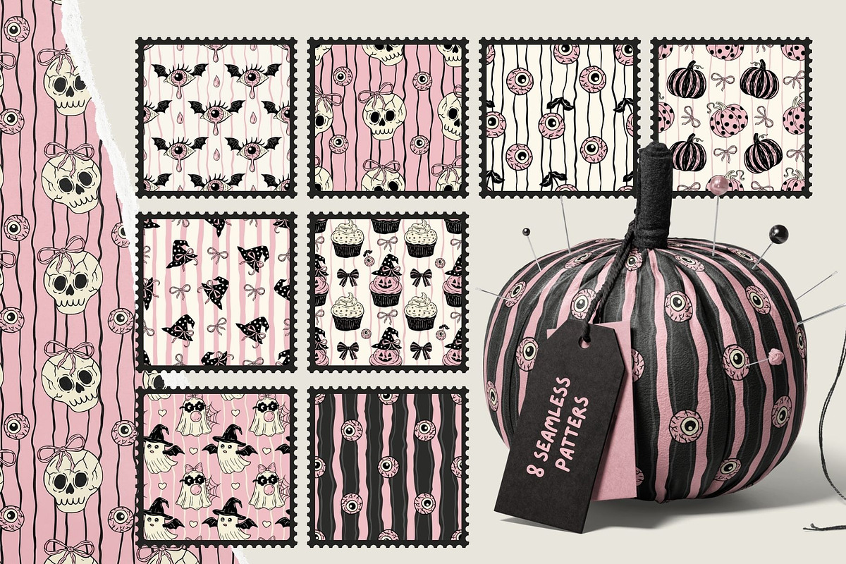 Retro Halloween Bundle Cute & Spooky, a Seasonal Illustration by Red Ink (Photo 3 of 8)