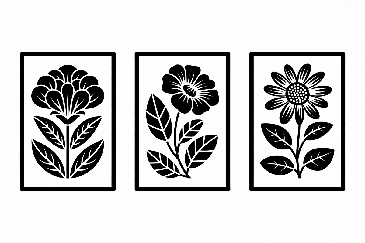 Minimal Flower Laser Cut Silhouette, an Illustration by Amazin_art (Photo 8 of 11)