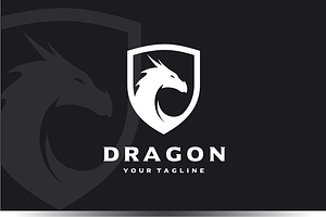 Dragon Shield Logo Design Template