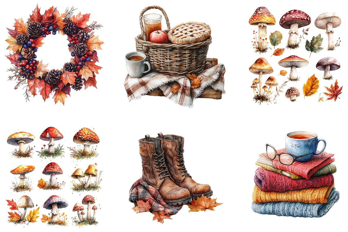 Autumn Sublimation Clipart, an Illustration by cherrydesign (Photo 2 of 3)