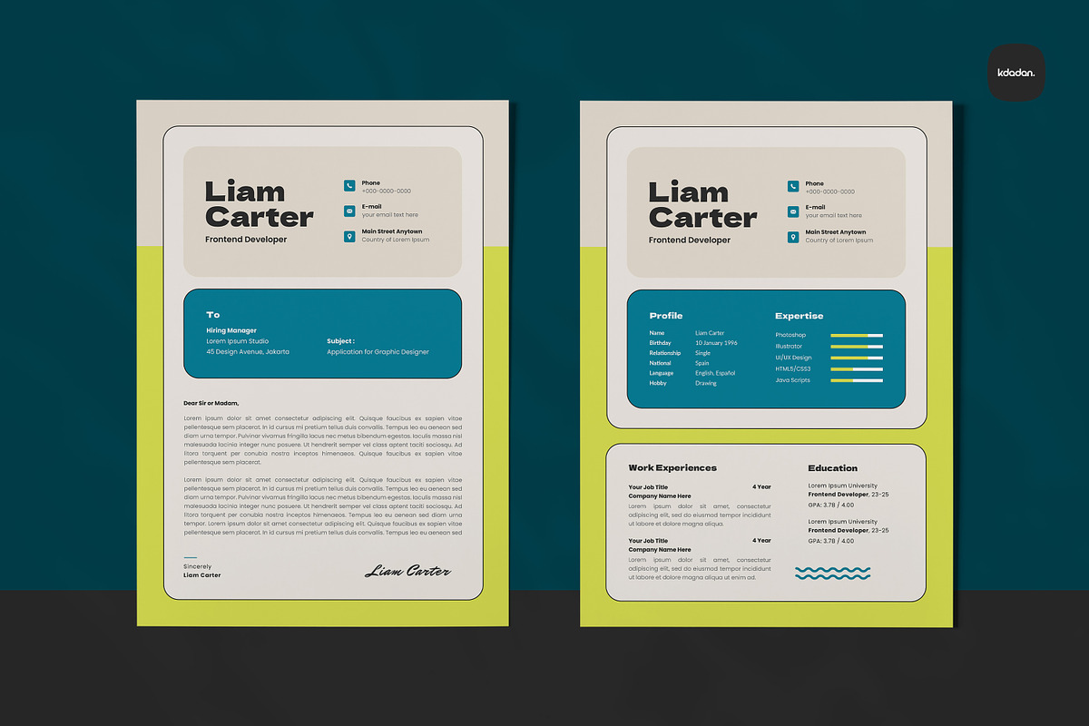Resume/CV – Vol. 355, a Resume Template by kdadan. (Photo 2 of 2)