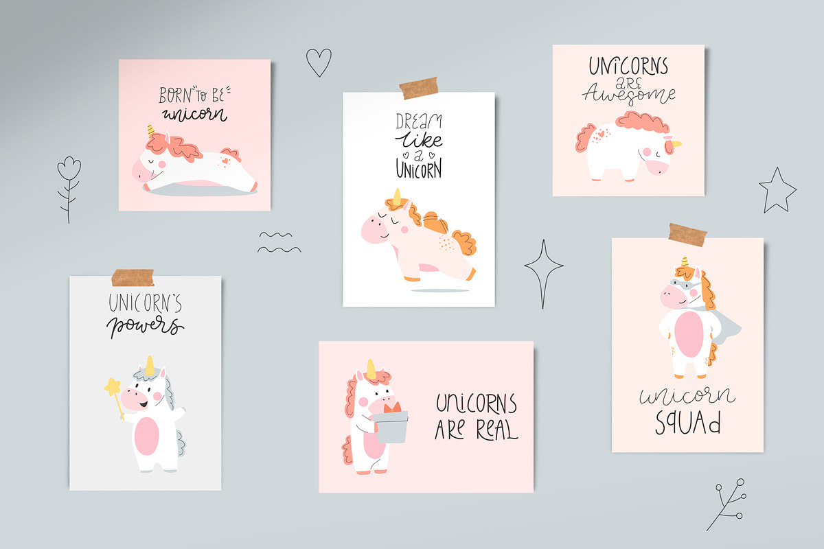 Cute unicorns, elements and quotes, an Animal Illustration by Mariart_i (Photo 5 of 8)