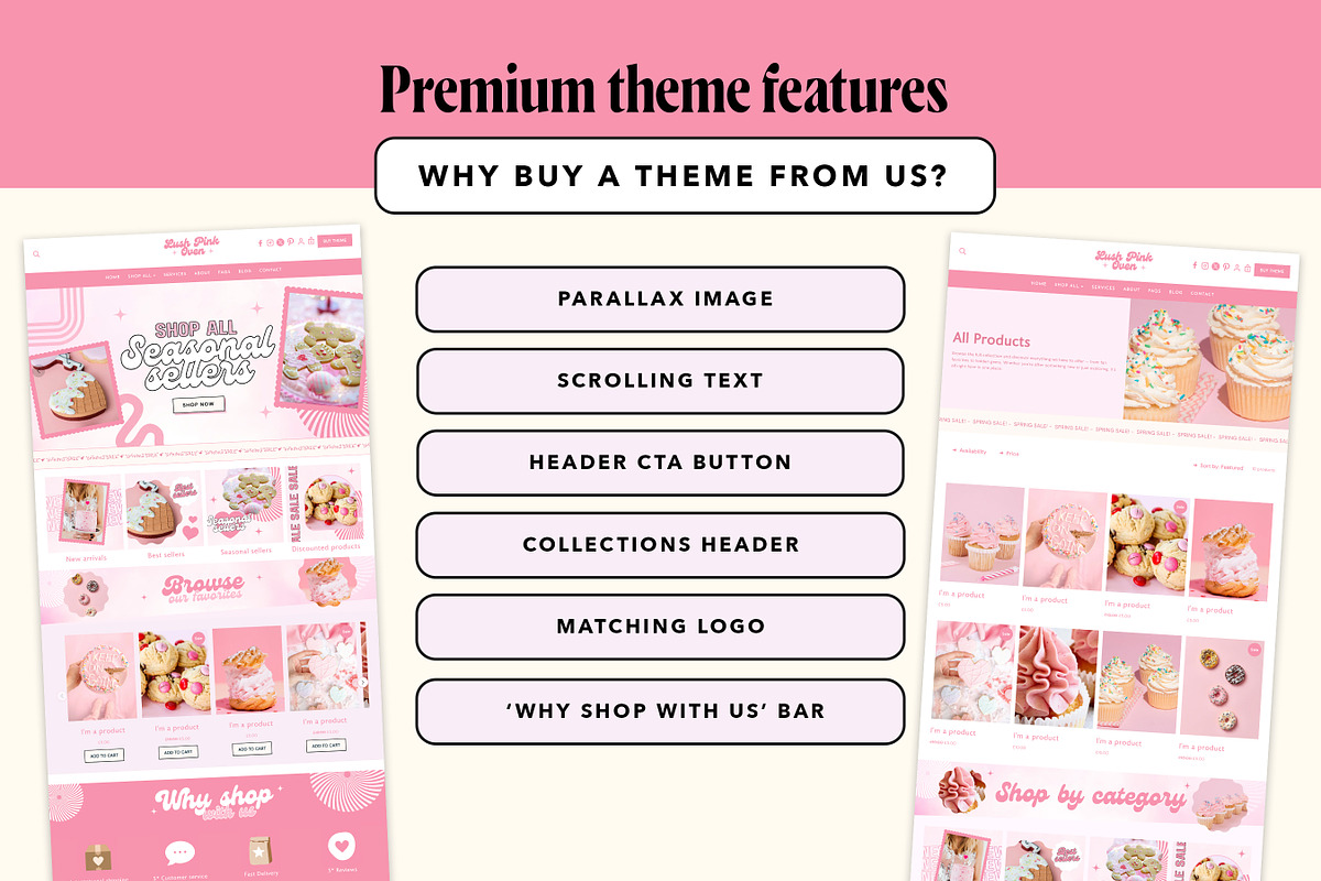 Pink Bakery Shopify Theme Store, a Shopify Template by Template Twist Shop (Photo 5 of 8)