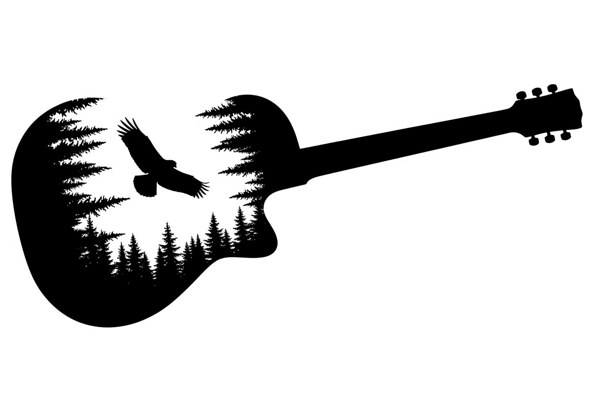 Nature Landscape Guitar Silhouette, an Object Illustration by Creativeshirt (Photo 9 of 31)