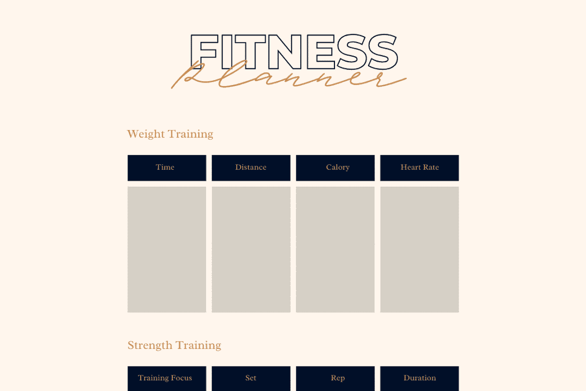PLR Fitness Planner, a Stationery Template by Brand Your Biz Co. (Photo 4 of 8)