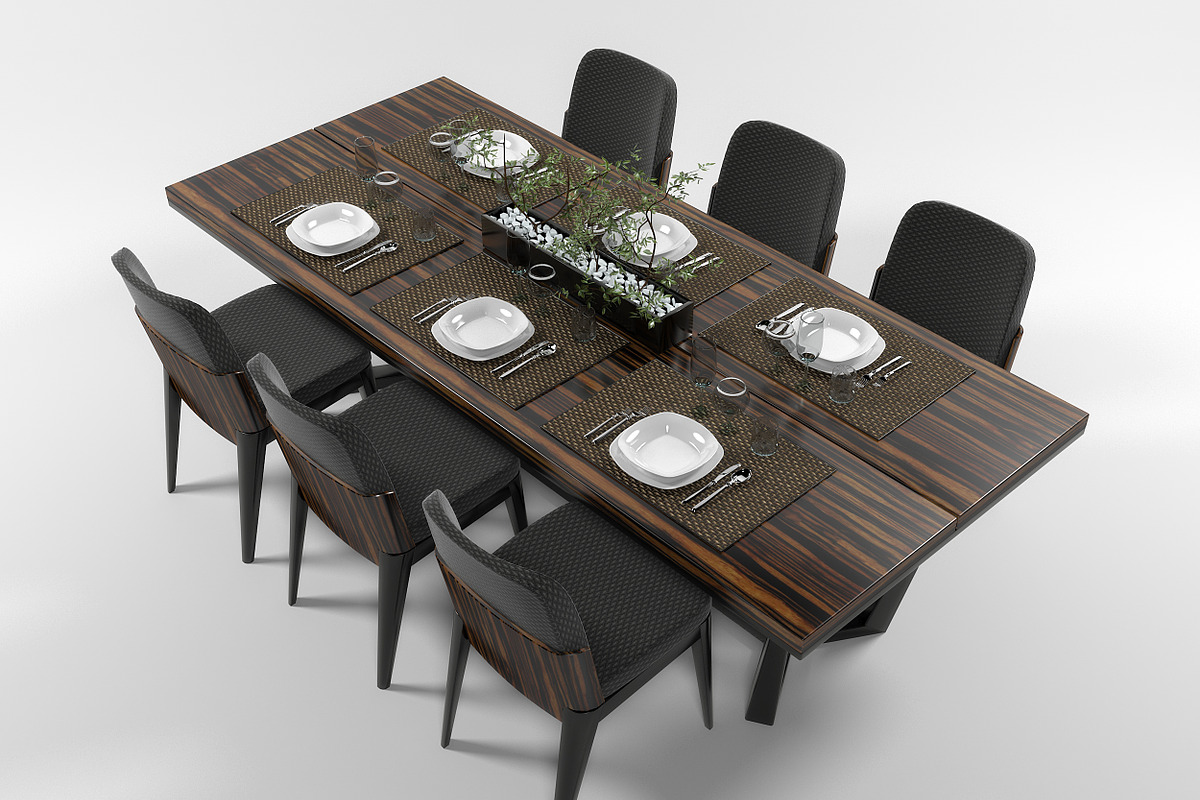 Dining furniture set 2807, a Furniture 3D Model by inDahouze (Photo 5 of 11)
