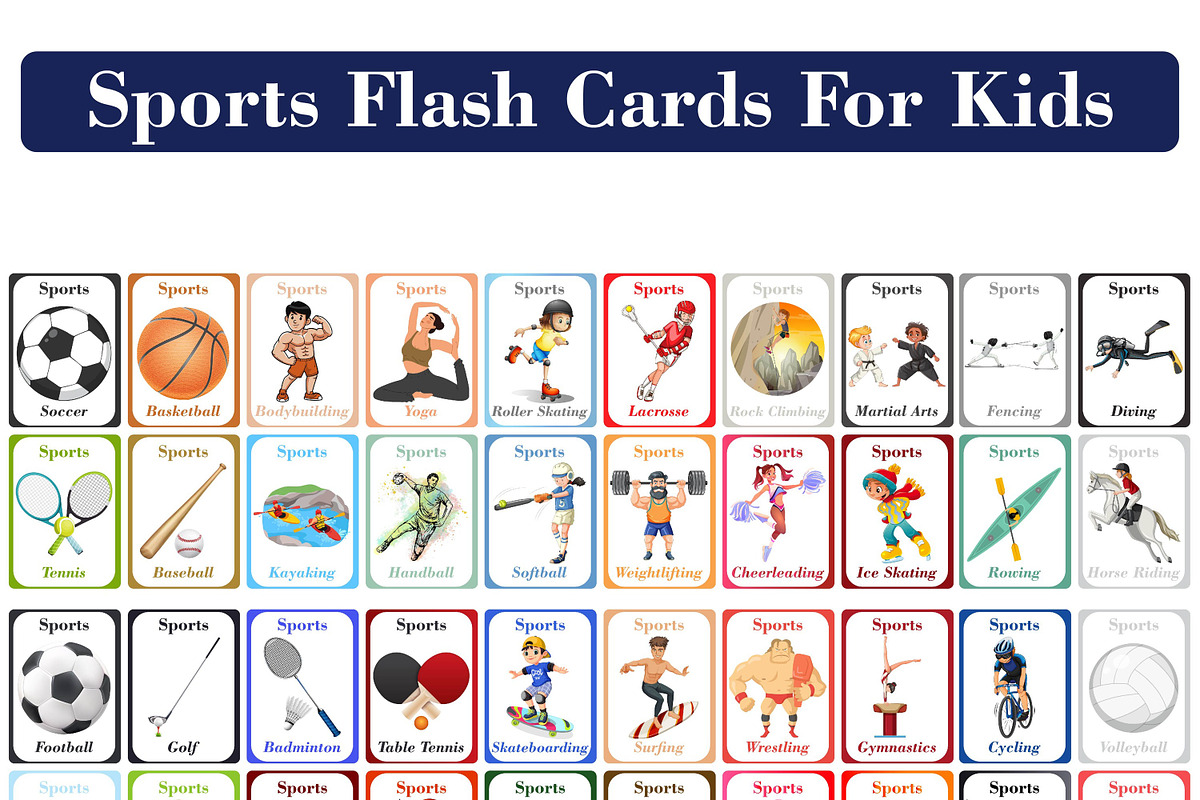 Sports Flash Cards for Kids, a Card Template by DigitalsDesigns (Photo 1 of 4)