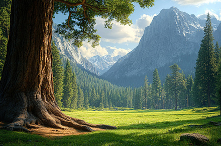 Big sequoia tree in the park, a Nature Photo by AlyaAnd