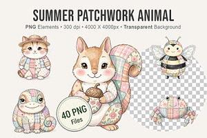 Summer Patchwork Animal, an Illustration by Artnoy