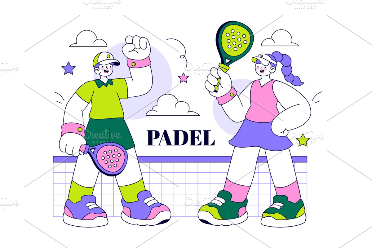 10 Padel Vector Illustration, a Sport Illustration by denayunebgt (Photo 4 of 4)