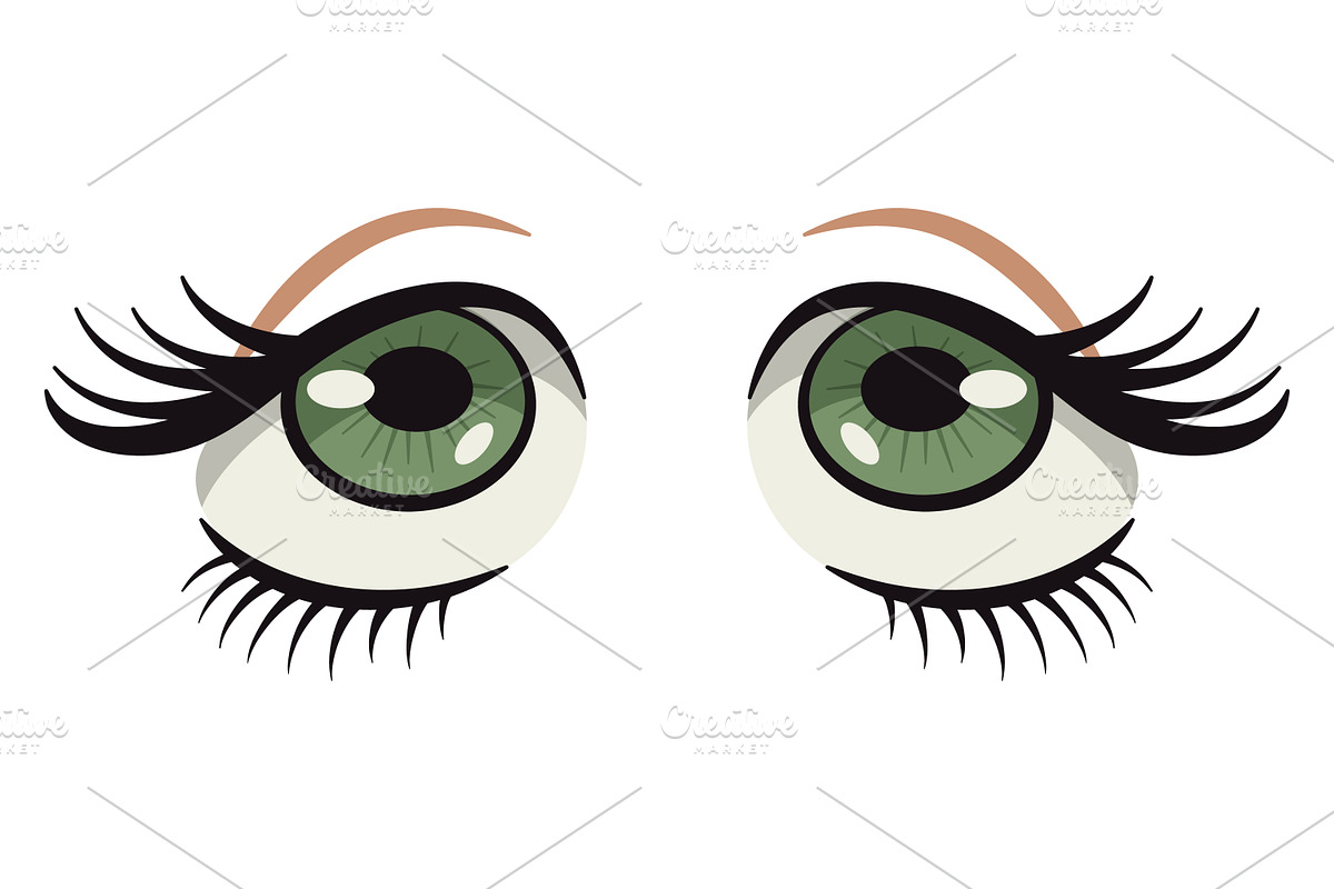 Anime Style Vector Set of Flat Eyes., a Person Illustration by Gomolach (Photo 24 of 25)