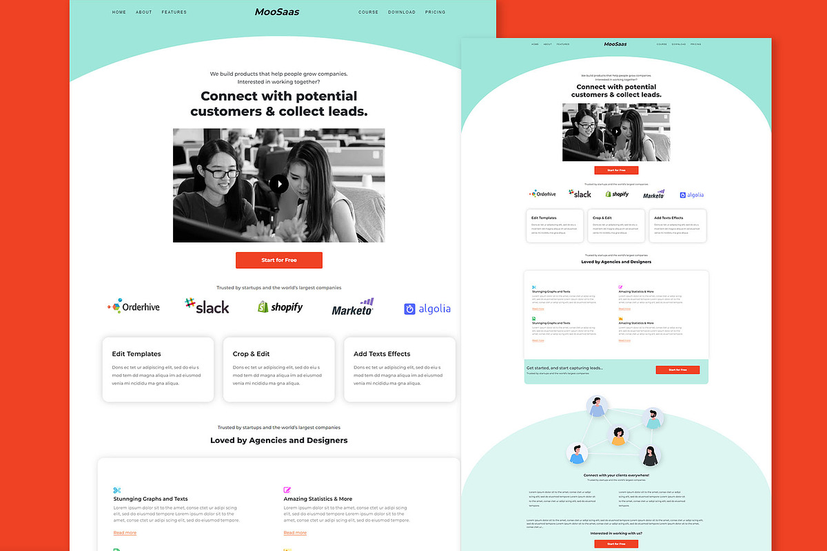 Saas Company Landing Page, a Landing Page Template by K_Srinivas