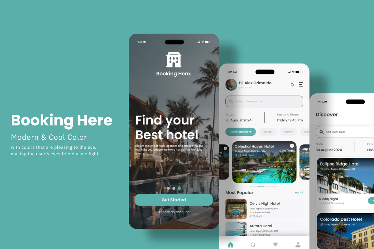 BookHere - Hotel Book Mobile App, an App Template by trabaskriya (Photo 6 of 6)