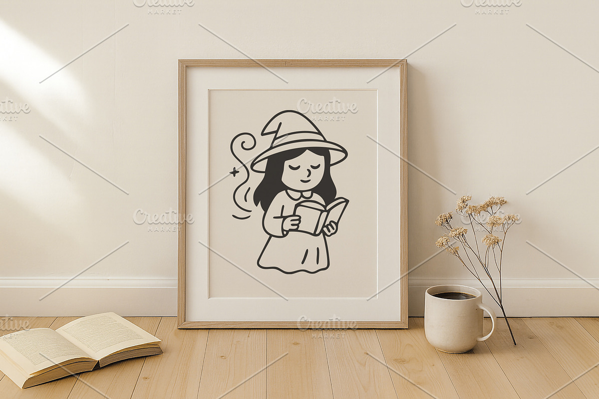 Cute halloween witch clipart set., a Decorative Illustration by kaisorn (Photo 3 of 4)