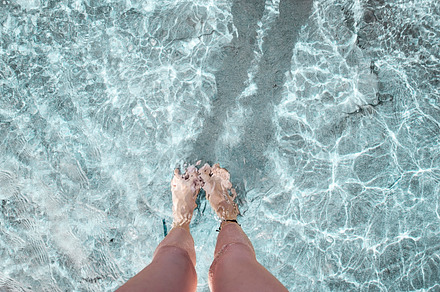 selfie feet in the sea, a Person Photo by SZ IMAGE
