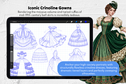 215 Victorian Dress Procreate Stamps, a Brush Add-On by Selentaori Studio (Thumbnail 5 of 12)