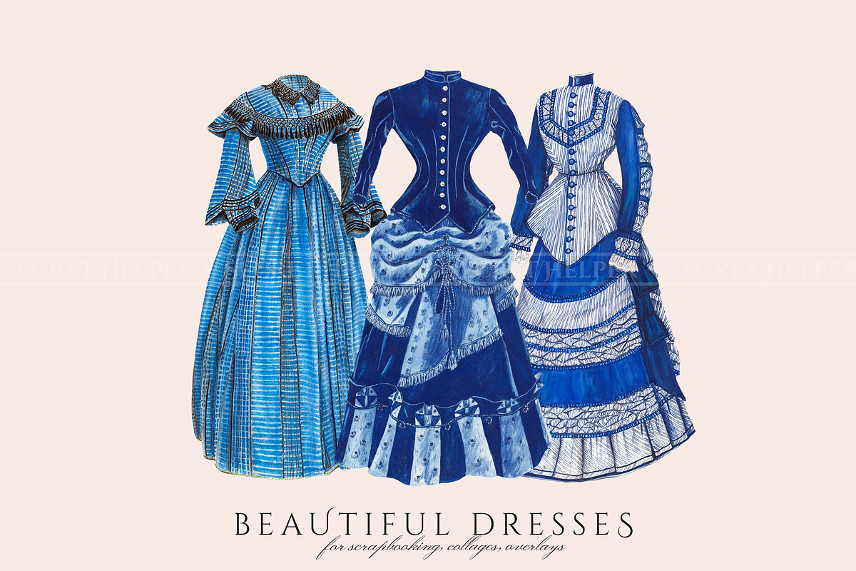 Victorian and Regency Dress Clipart, an Illustration by Secret Helper (Photo 3 of 6)