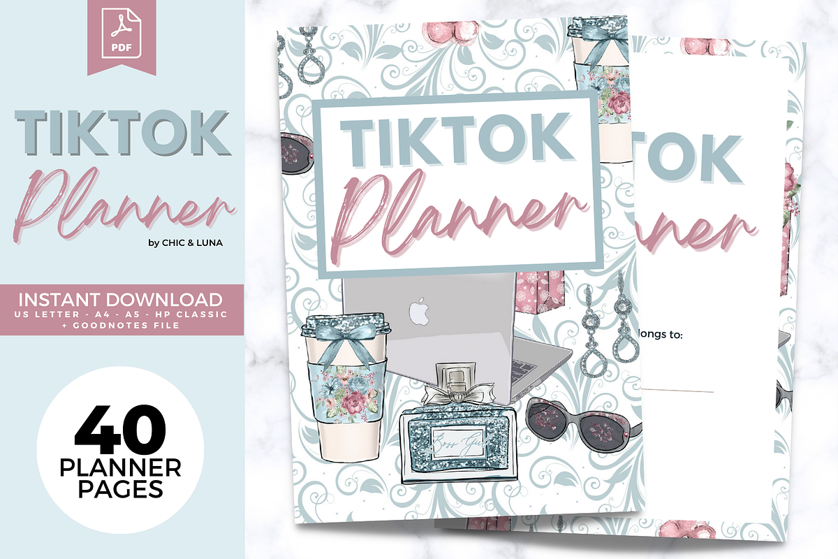TikTok Printable Planner & Workbook, a Stationery Template by Jennifer Magri Templates (Photo 1 of 8)