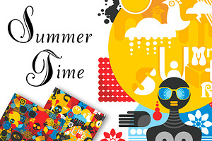 Summer poster + 2 patterns