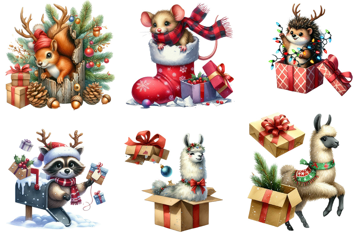 Christmas Animal Break Through Clipa, an Illustration by DreamArtGraphic (Photo 3 of 5)