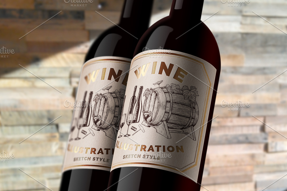 Wine Sketch Illustrations, a Decorative Illustration by DruZhi Art (Photo 3 of 5)