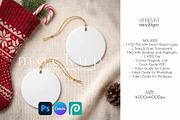 Christmas Ornament Mockup Set of 2, a Merchandise Mockup by EmpaviMockups (Thumbnail 1 of 5)