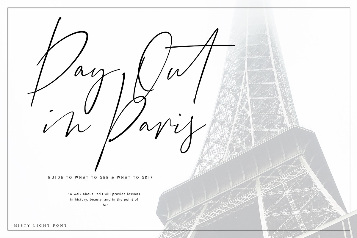 Misty Light font, a Script Font by SiDesign (Photo 13 of 16)