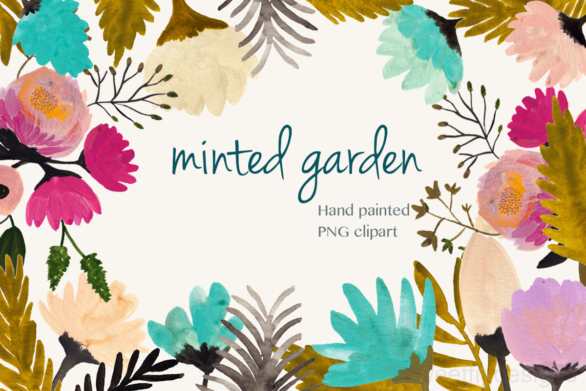 handpainted garden flowers, an Illustration by Sweet Fig (Photo 1 of 2)