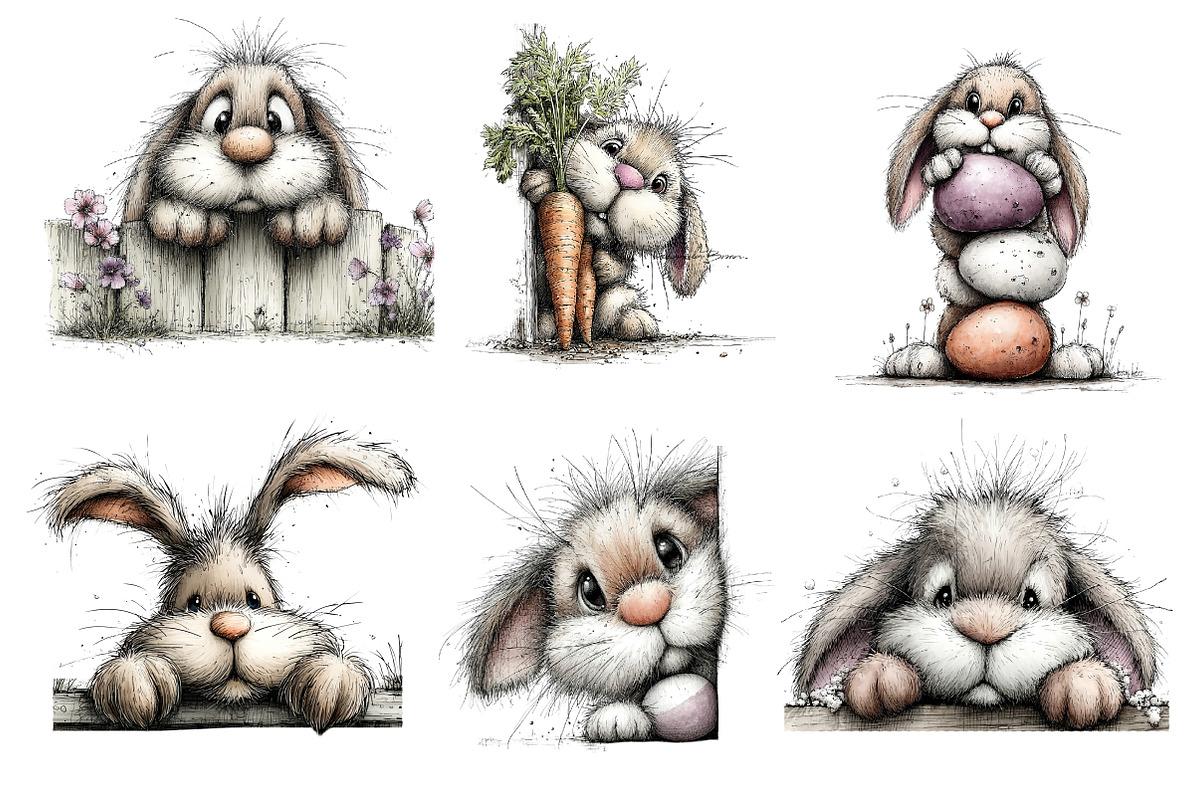 Peeking Easter Bunny Clipart, an Illustration by Dream Creation (Photo 7 of 7)