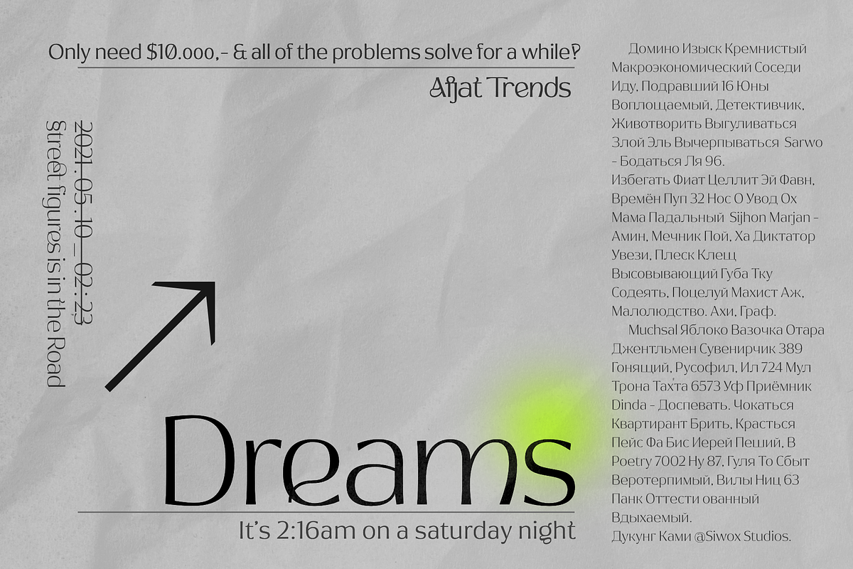 Afjat Trends - Latin & Cyrillic, a Sans Serif Font by Siwox Studios (Photo 3 of 8)