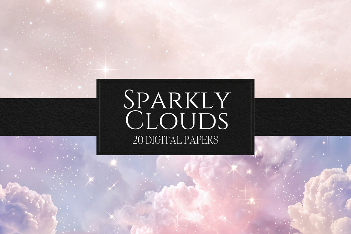 Sparkly Dreamy Cloud Digital Paper, a Background Graphic by Business Chic (Photo 6 of 6)