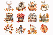 Watercolor Autumn Woodland Clipart, a Seasonal Illustration by Design Market (Thumbnail 5 of 5)