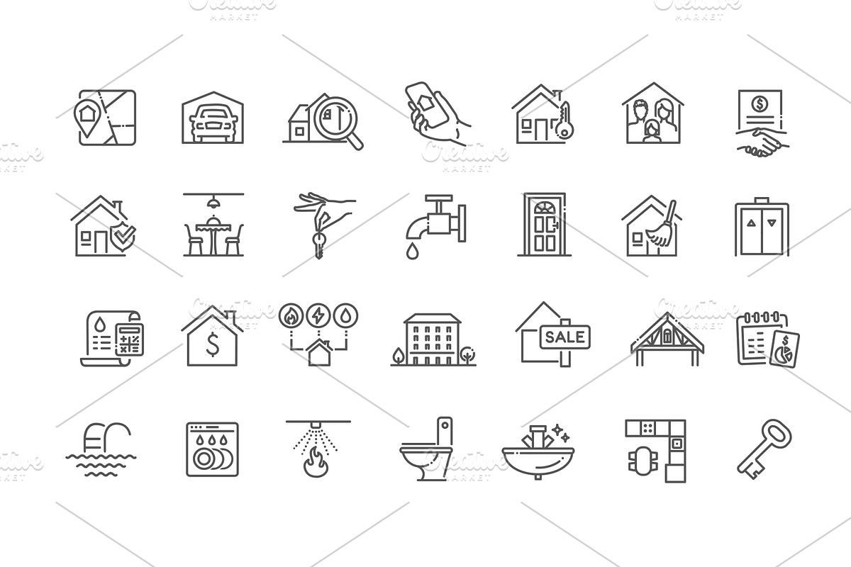 Property investment icons, an Outline Icon by Tettygreen (Photo 2 of 2)