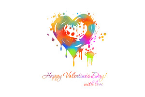 Happy Valentine's Day Blot heart, an Illustration by Nenahliadava Design