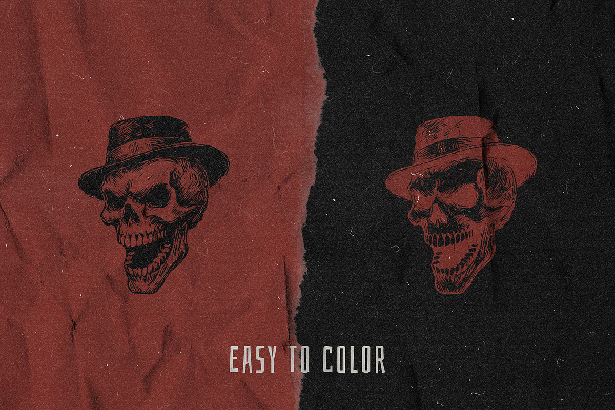 Skullworks - 15 Skulls Pack, an Illustration by elliazidi.designs (Photo 5 of 5)