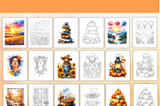 50 Thanksgiving Coloring Pages, an Object Illustration by Daffodil Dream Studio (Thumbnail 13 of 13)