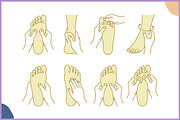 Foot Reflexology Massage Vector Set, an Object Illustration by Gfx Expert Team (Thumbnail 3 of 3)