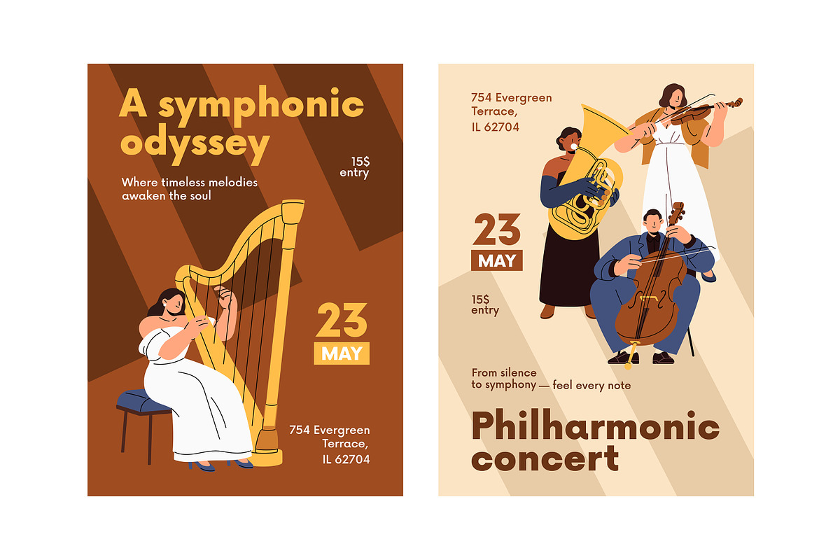 Symphonic orchestra musicians set, a Person Illustration by PaperTrident (Photo 3 of 5)